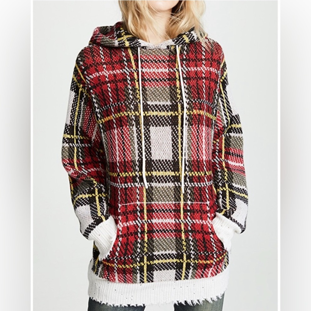 NWT R13 Oversized Distressed Cashmere Tartan Sweater worn by Taylor Swift